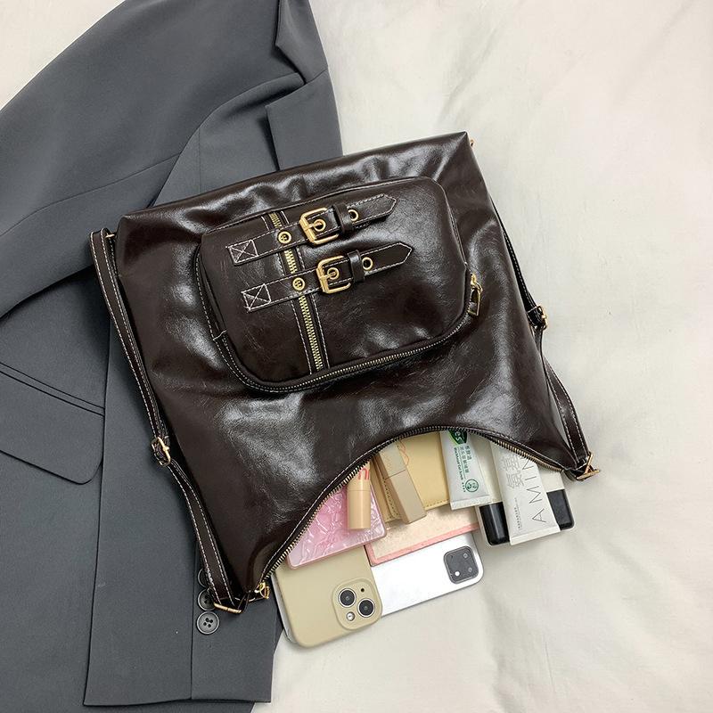 Fashion PU Leather Shoulder Bag Multifunctional Large Capacity Crossbody Bag Casual Underarm Bag Women KTB