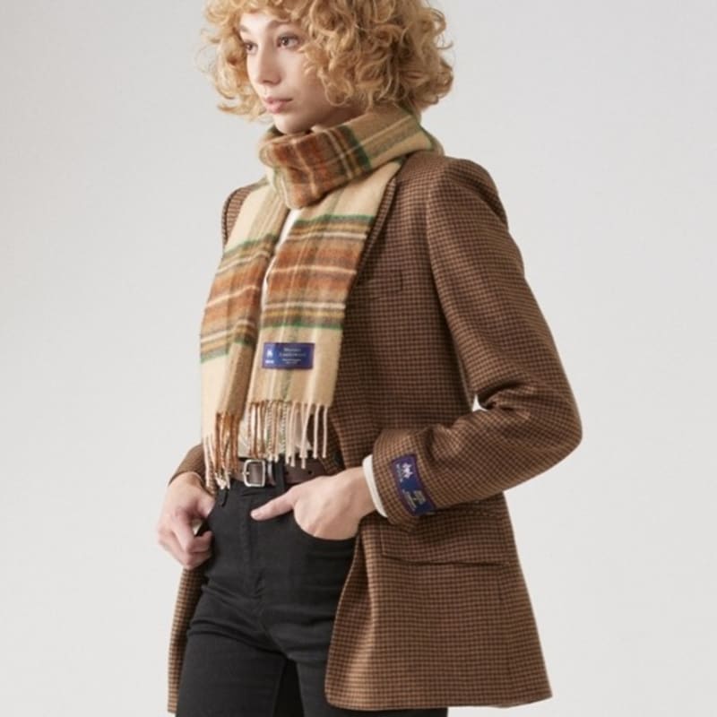 ABRAHAM MOON Merino Wool Muffler 25cm - Gresington Blush