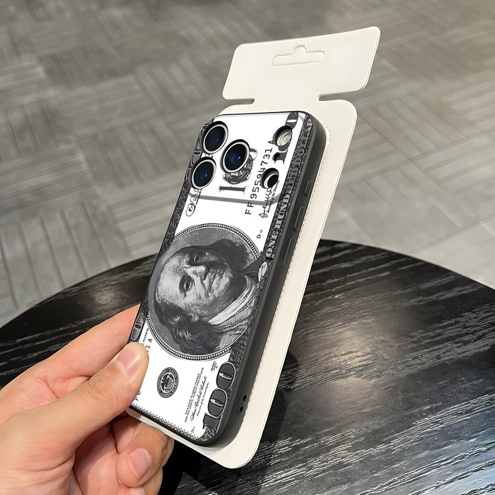 Luxury D-dollar US-S Phone Case For IPhone 17 Air 16 E Pro Max 15 14 13 Mini 12 Pro 11 Max Plus Black Soft Shell