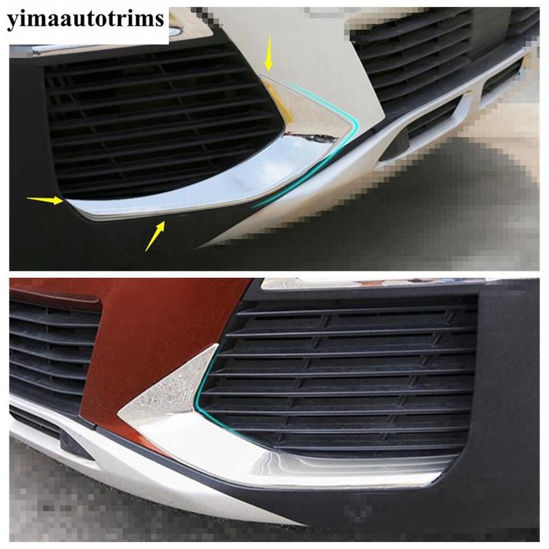 Car Front Fog Lights Lamps Eyebrow Stripes Cover Trim For Peugeot 3008 5008 GT 2017 -  ABS Chrome / Carbon Fiber Accessories