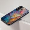 Colorful lotus pattern glass phone case suitable for Samsung Galaxy S26 S25 S24 S23 S22 S20 FE/Ultra/Plus shockproof back cover