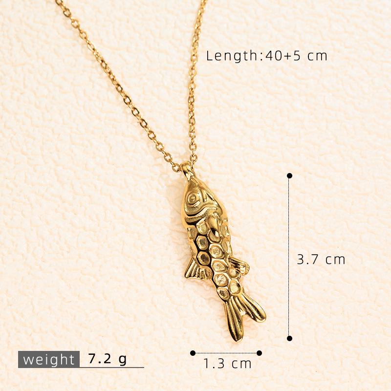 Bestseller Edelstahl Fisch Anhänger Halskette für Damen - Trendy, Modisch und Exquisite Schlüsselbein Kette