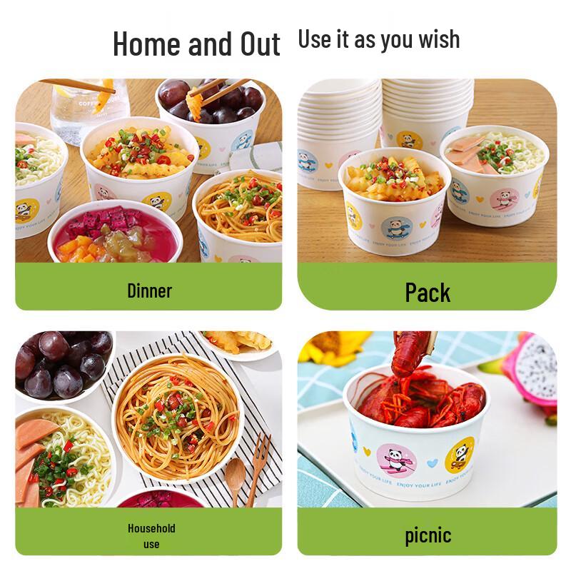 Meiliya 560ml Disposable Food-Grade Paper Bowls