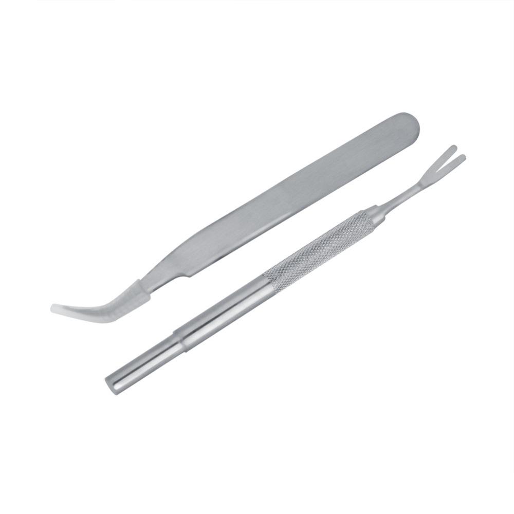 2PCS Metal Tick Remover Dual Prong Shape Pet Lice Tool Easy Grip Lice Tweezers Home Pet Care