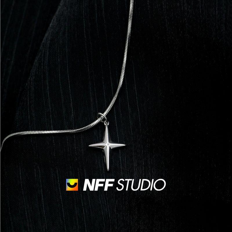 

NFF Titanium Steel XINGX Boys Original Design Clavicle Chain Exquisite star clavicle chain 45+5cm