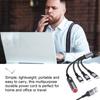 Universal 4 In 1 Multiple USB Cable Nylon Braided Fast Charging Cord Adapter With Cigars Lighter Type-CUSB Port Connectrs