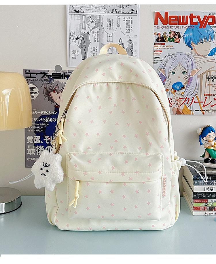Schoolbag new Korean ins high value fresh and sweet star backpack junior high school students lightweight large capacity backpack