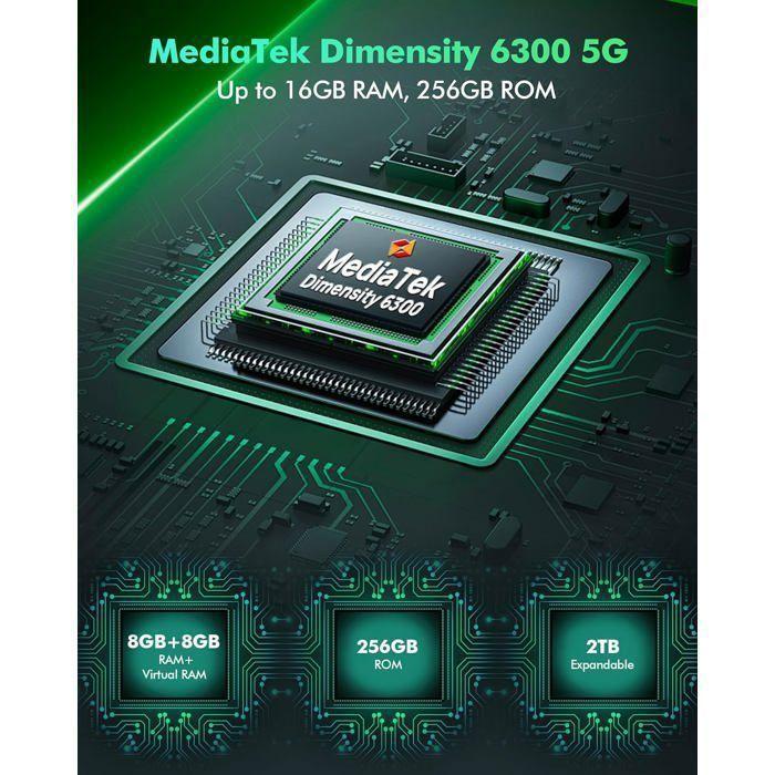 Ulefone Armor X32 Pro Smartphone Robuste 5G 16Go+256Go 5,65" 5500mAh Telephone Portable Incassable 64MP Caméra Dural SIM/NFC Orange