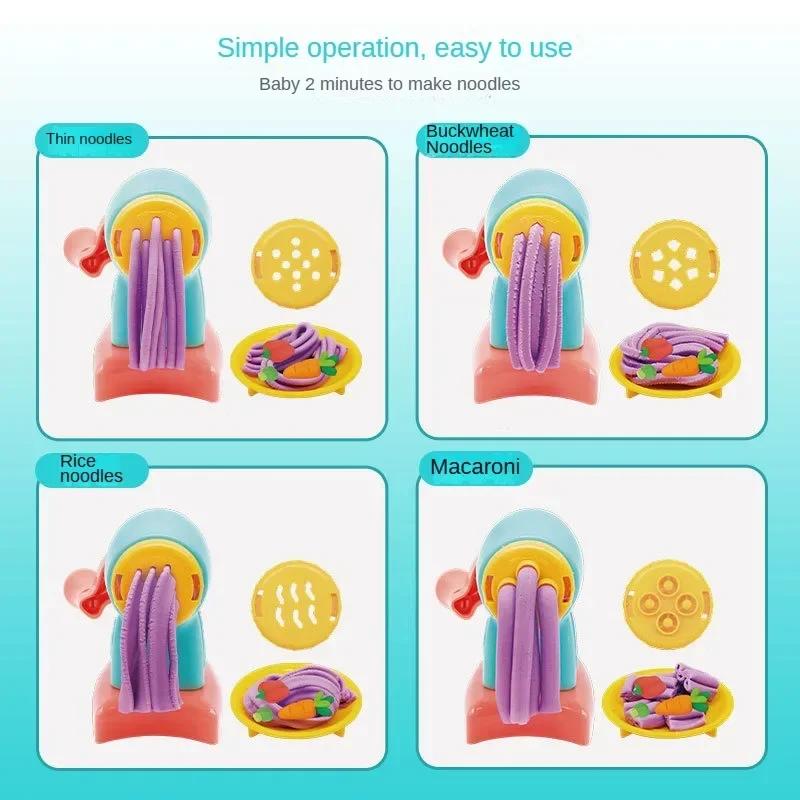Non-Toxic Creative Diy Handmade Mold Tool Ice Cream Noodles Machine Colorful Plasticine Making Toys Kids Play House Toys Colored Clay Gift
