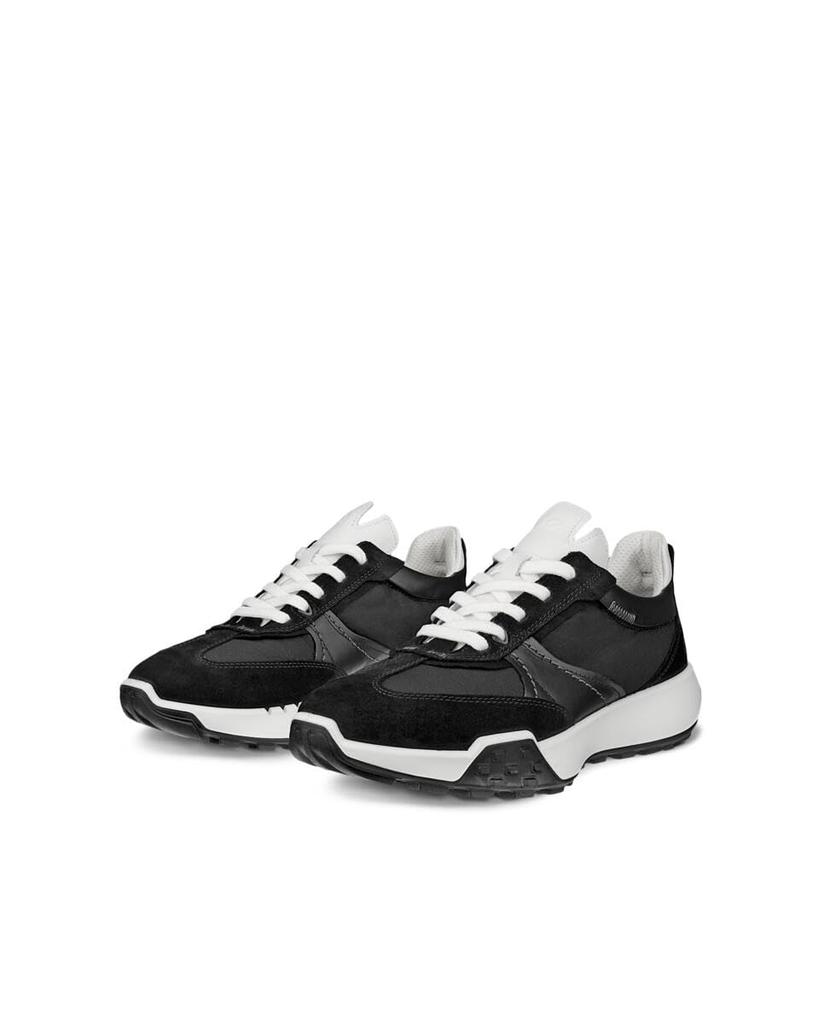 ECCO Damen Retro Leder Casual Sneaker Stiefel, Schwarz/Schwarz/Schwarz/Weiß, Größe 23.0 cm, 3E