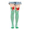 1 Pair Christmas Stockings Colorblock Striped Retro Bright Color Bow Decor Anti-slip Skinny Performances