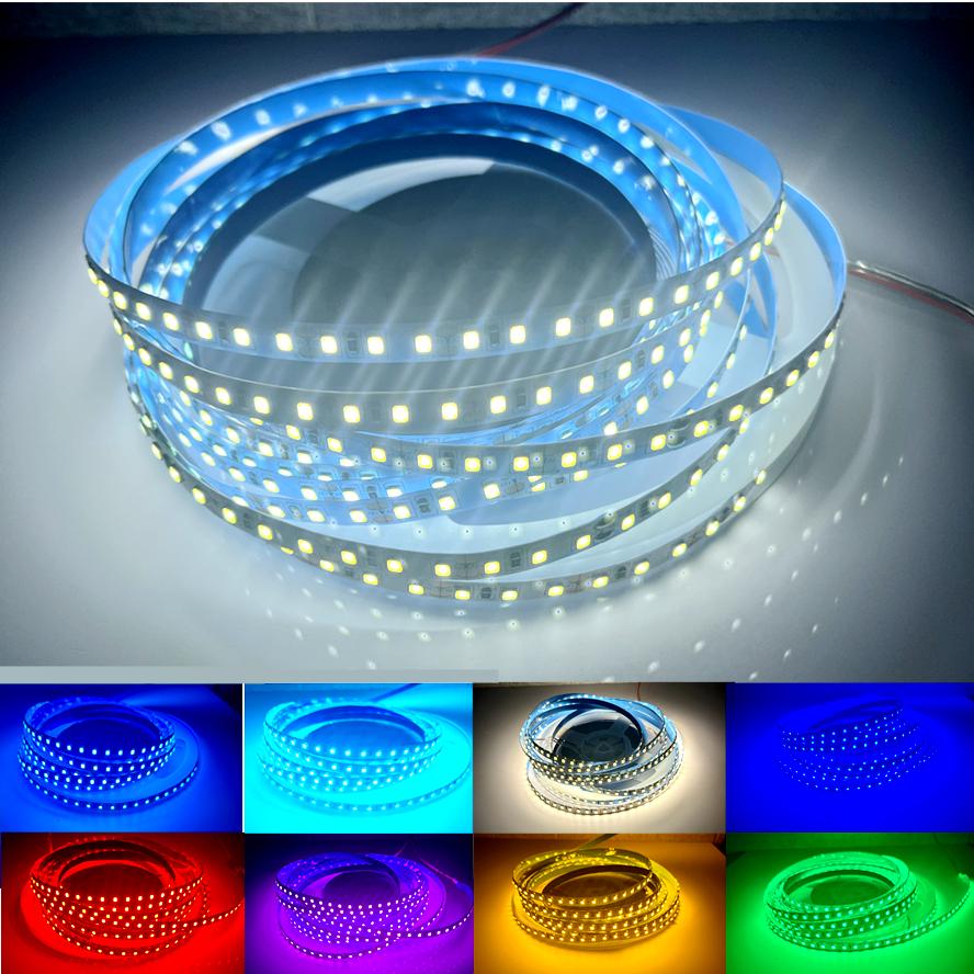 SMD2835 120LEDs/m LED Strip 5M 12V 24V 220V Home Lamp Strip Decor Colorful Flexible Lamp Bar for TV Background Home Decoration