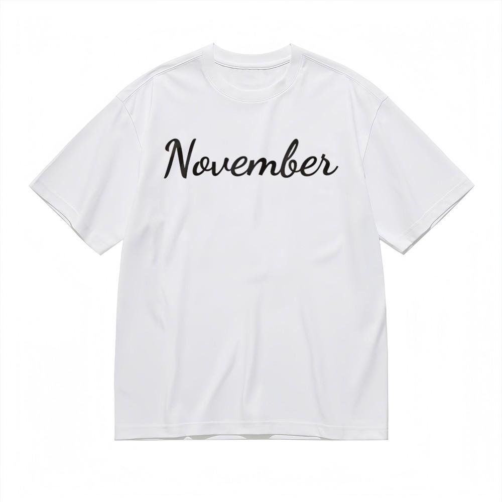 

Women s Soft Breathable All Season Classic T-Shirt November Graphic Cotton Tee 4XL