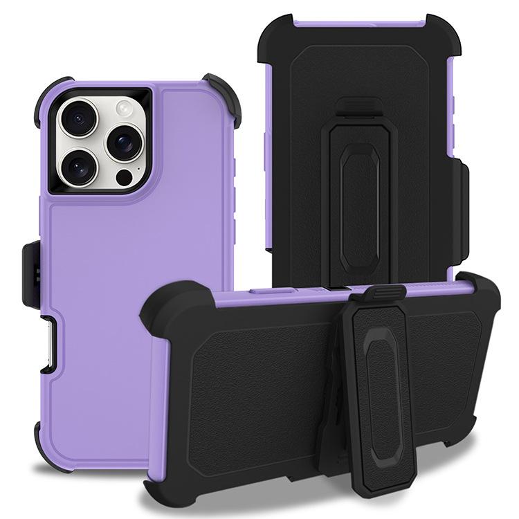 

For IP16promax Defender Three-in-one Plus Slip Cover Anti-slip Twill Design Military Anti-fall Mobile Phone Case For iPhone 16 PRO MAX