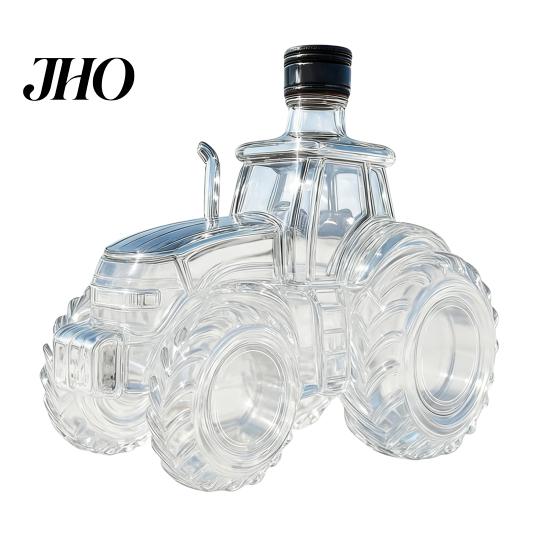 Einzigartige Hausbar-Flasche, Traktorförmiger Whiskey-Glas-Dekanter, 300ML Weinflasche mit Deckel, Klar und Spirituosen für Spirituosen, Neuartige Barware Geschenk