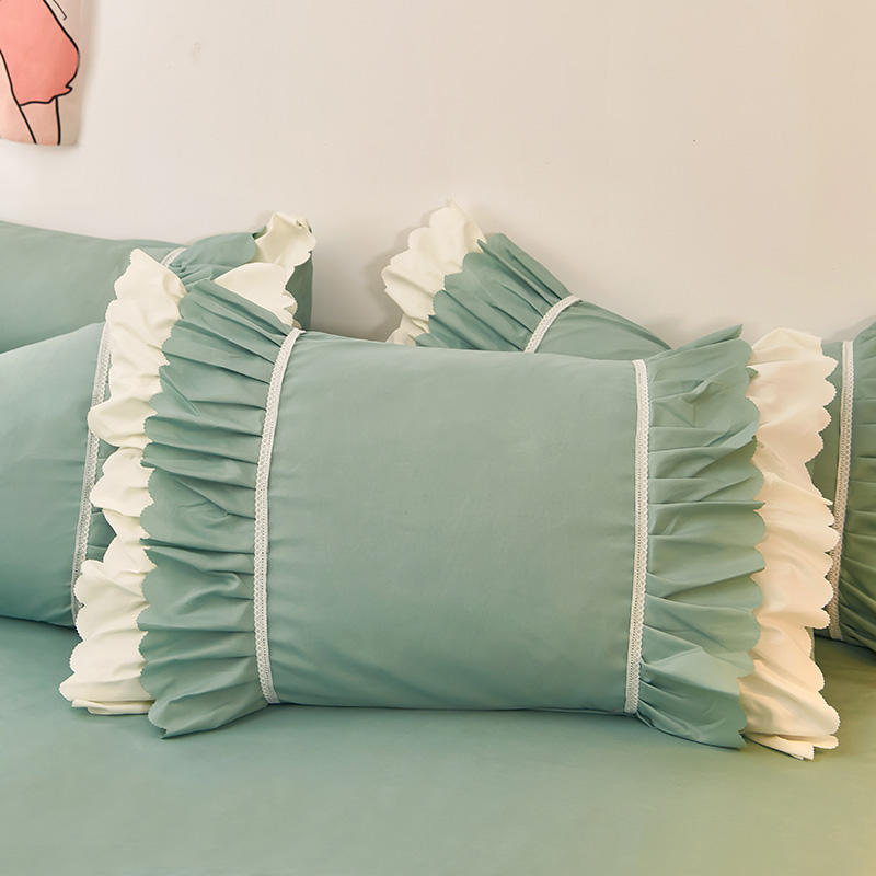 48*74cm Princess Style Pink Cake Layered Lace Pillowcase Splice Ruffle Edge Pillowcase European Style Hotel Home Bedding PillowsProtective Covers