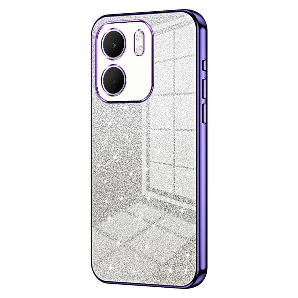 

For Oppo A5x 5G Case Electroplating Gradient Glitter TPU Phone Cover Purple