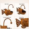 Baizihuahu Fish Shaped Metal Planter, Rustic Anglerfish Flower Pot, Decorative Rusty Plant Pot for Succulents Cacti Small Plants