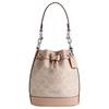 Bolso Cubo de Lona Recubierta Dempsey con Cuero de un Solo Hombro, Bolso de Mano Cruzado Mini para Mujer Color Caqui Claro CW299-SVPWH