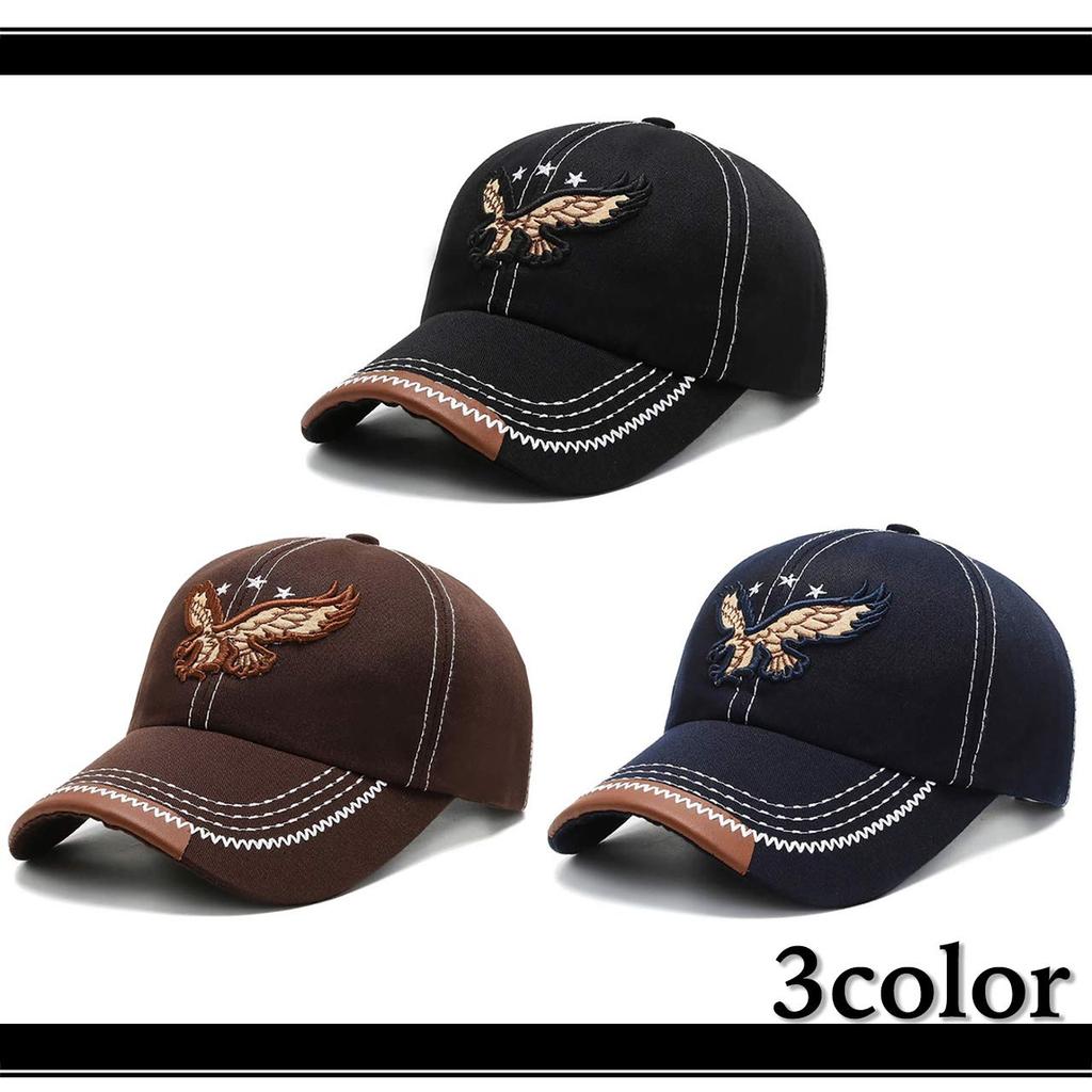 WHITE FANG Hat Cap Eagle Fashionable Casual Golf Sports Outdoor CA456 Men's (02 Navy)