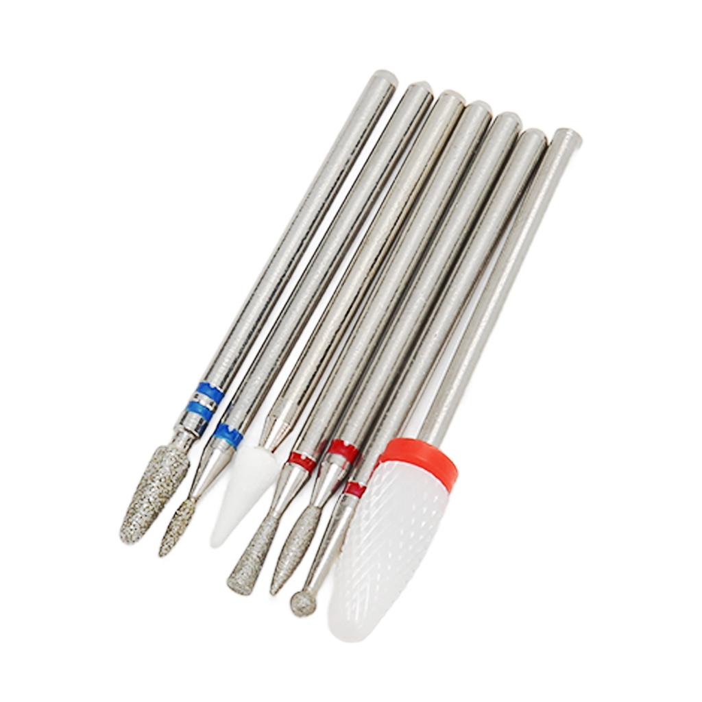 7pcs Portable Nail Drill Bits Professional Nail Drill Kit Manicure Pedicure Polishing Shaping Tools