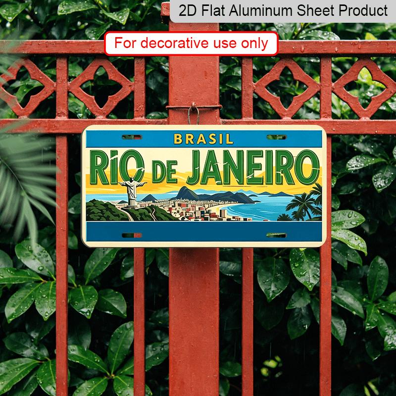 2D Flat - Vintage Rio De Janeiro Cidade Maravilhosa Aluminium Decorative Sign| 2D Flat Print, 11.8×5.9 Inch, Ideal for Wall Decor in Study and