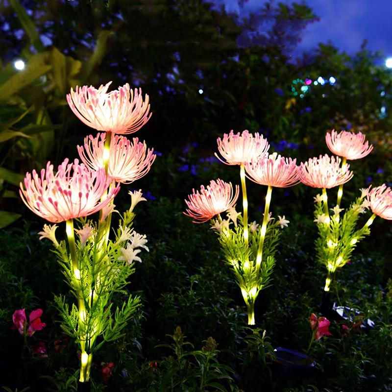Solar Powered Shore Flower Ground Plug-In Lamp, Outdoor Waterproof, Beautiful Flower Decoration, Courtyard Lawn Decoration