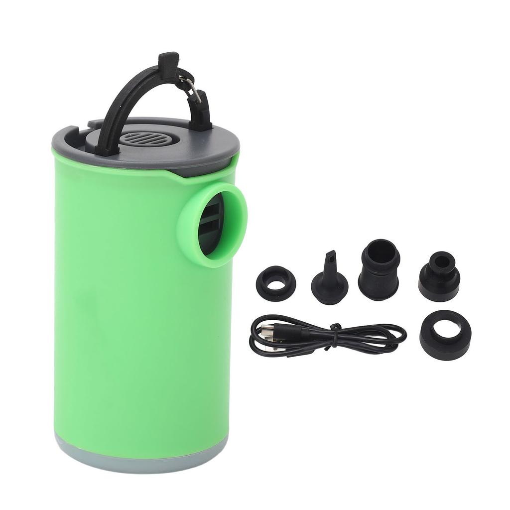 Mini Air Pump Illuminated USB Rechargeable Portable with 5 Air Nozzles Inflate Deflate Mini Pump for Inflatable Bed