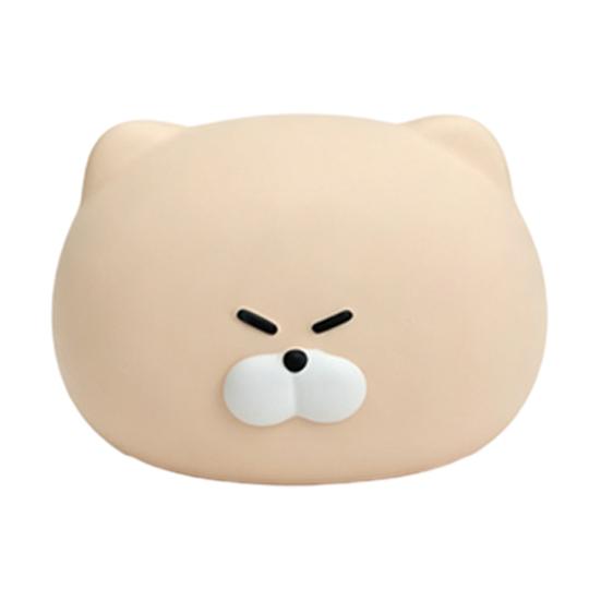

Cute Animal Dog Ball Squeaky Bear Cat Head Ball Dog Chew Toy Teeth Cleaning Toy for Puppies Teething Small Medium Dogs Interactive Fetch Game бежевый
