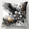 Black, White And Gold Luxurious Floral Pillowcase For Living Room Sofa Zippered Decorative Pillowcase Pillow Core Not Included