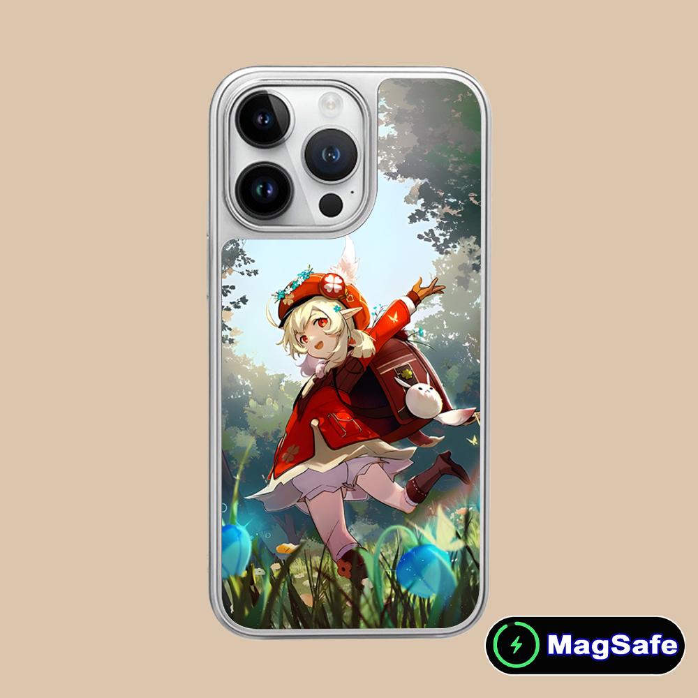 Game GI Klee Mobile Phone Case for iPhone 17 16 15 14 13 12 11 Air Pro Max Plus Magsafe Silver Plating Colorful Cover Cellphones
