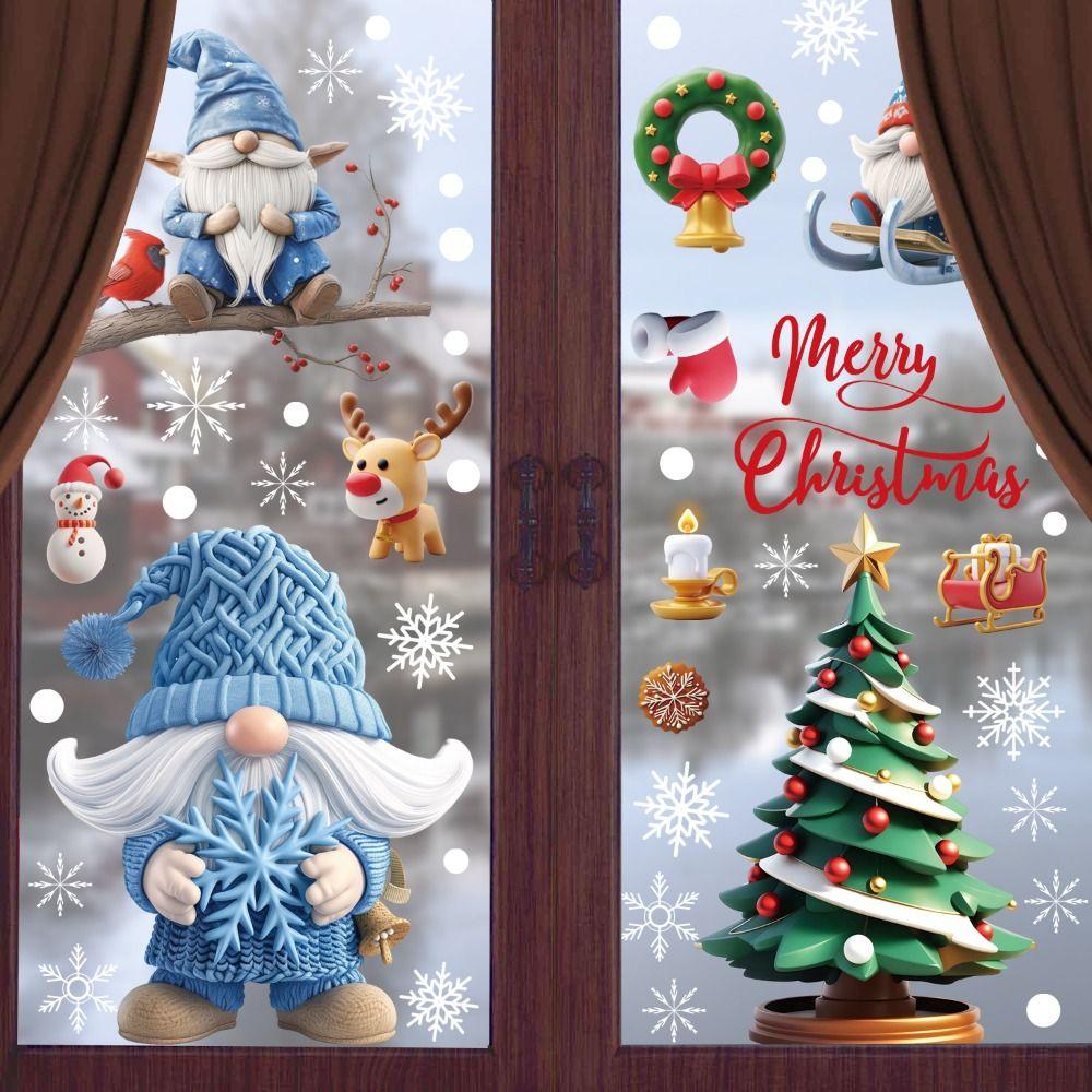 Removable Window Static Stickers PVC New Year Stickers New Christmas Window Sticker Christmas