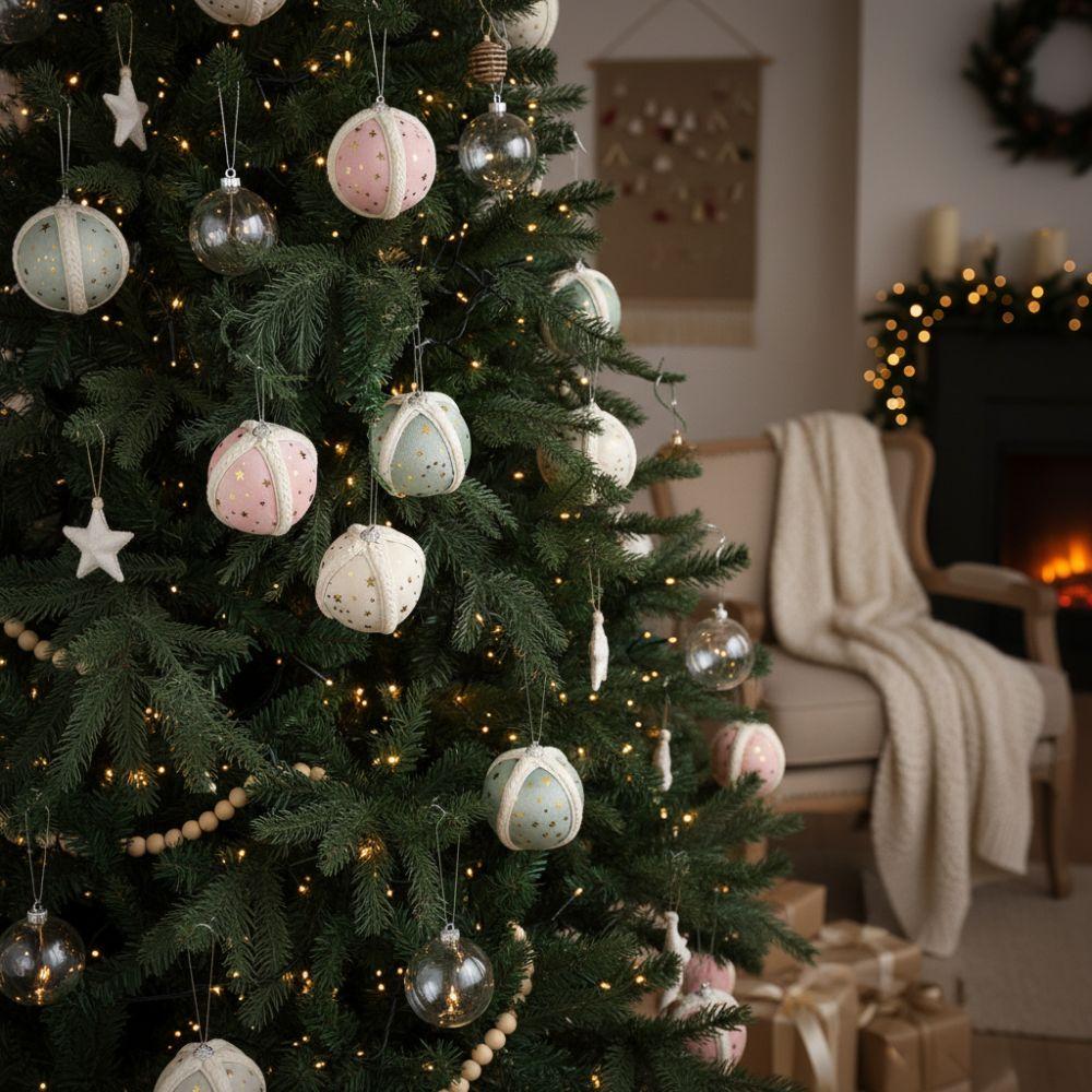 8CM Christmas Ball Ornament Shatterproof DIY Crafts Christmas Hanging Balls Foam Christmas Tree Pendant Home Decoration