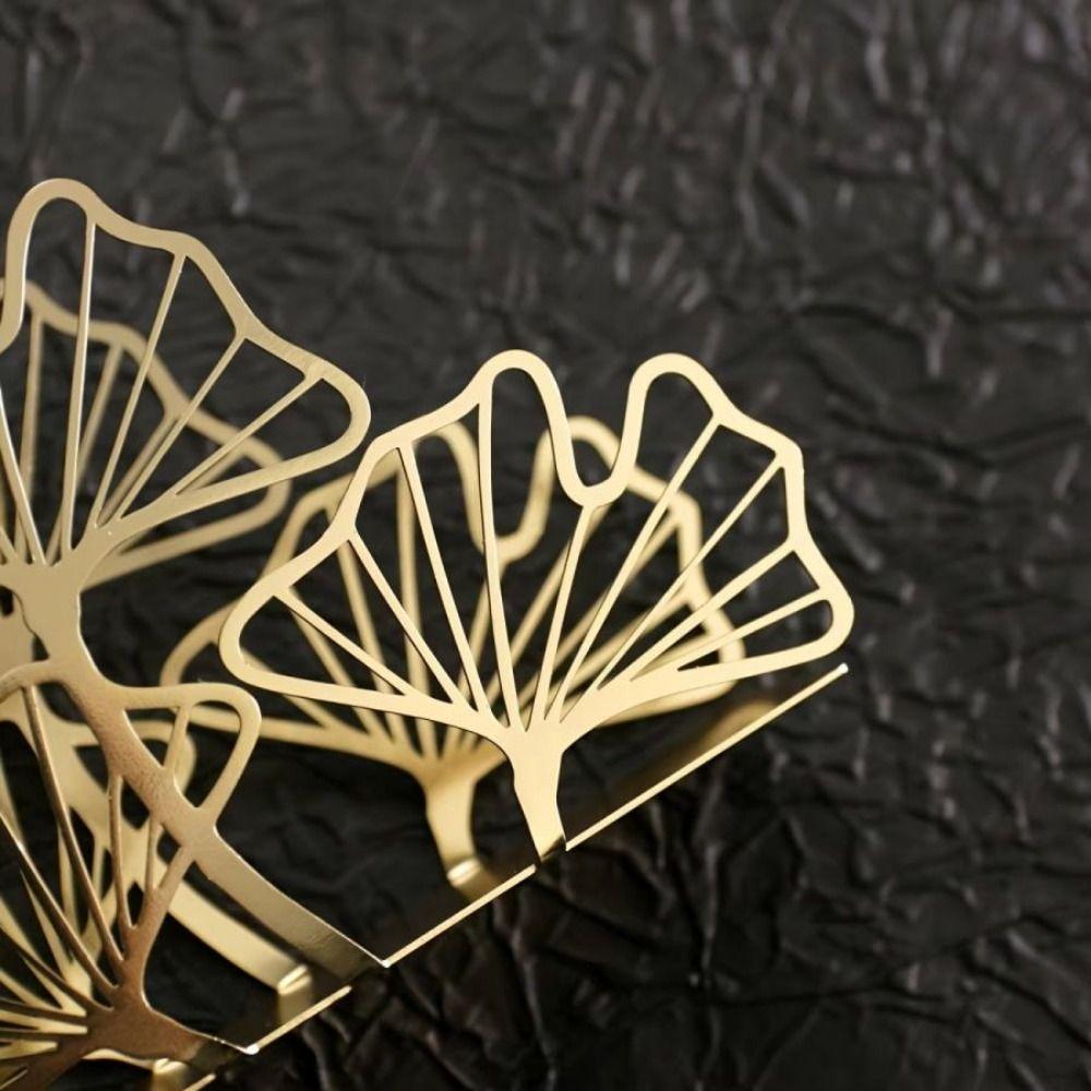 Simple Ginkgo Leaf Napkin Holder High-end Iron Tissue Rack Metal Tissue Holder  Kitchen Accessory