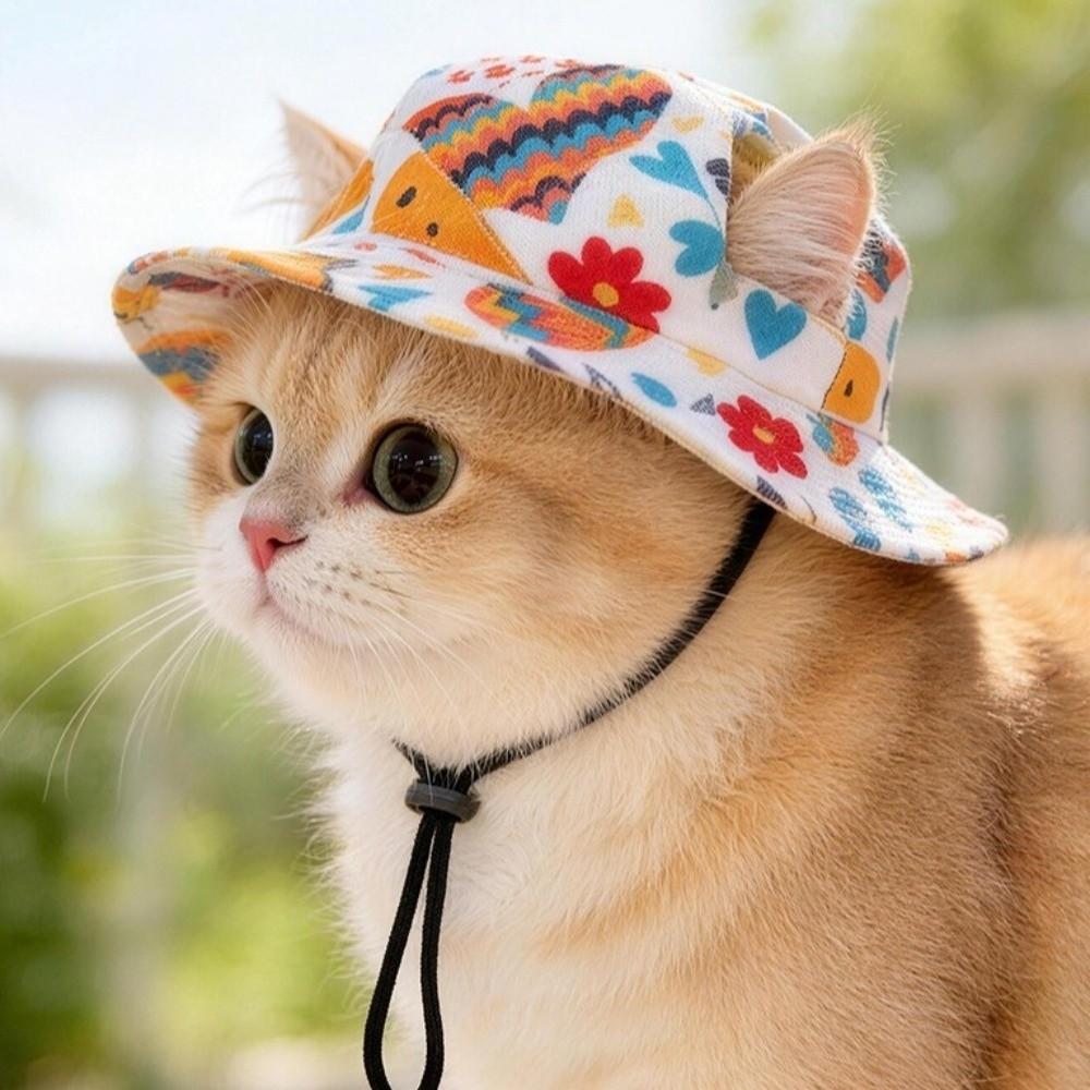 Adjustable Pet Sun Hat Breathable Pet Baseball Cap Fashion Dog Sunscreen Hat Walking