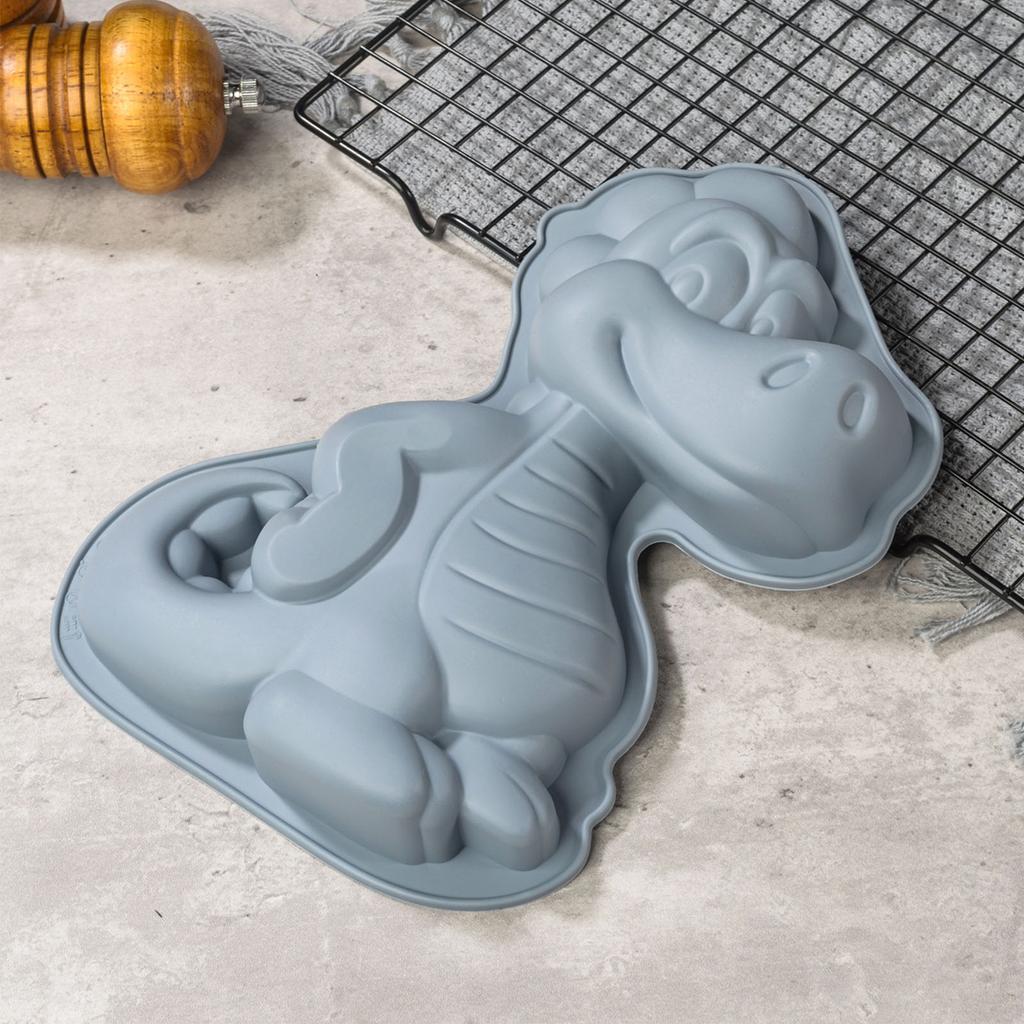 3 Stück Cartoon Silikon Backform Dinosaurier Nilpferd Hund Form Lebensmittelqualität Antihaft Niedliche Kuchenform