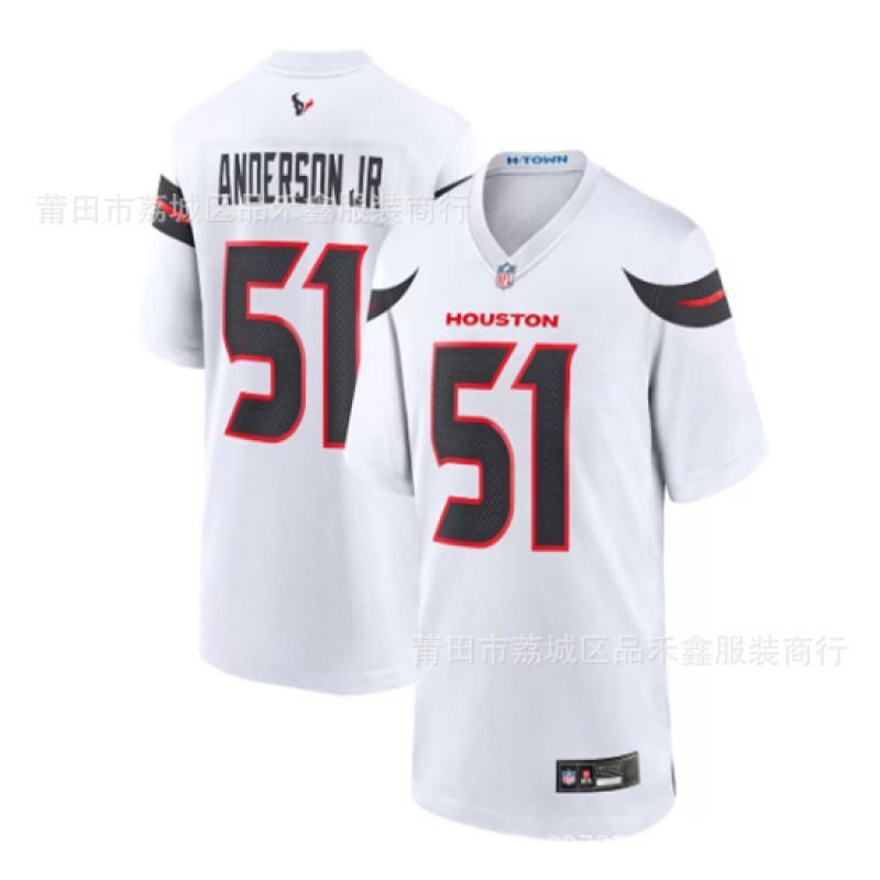 Houston Texans NFL Football Trikot 51 Will Anderson Jr Herren Baumwolle Sportliches Oberteil Basketball Fans