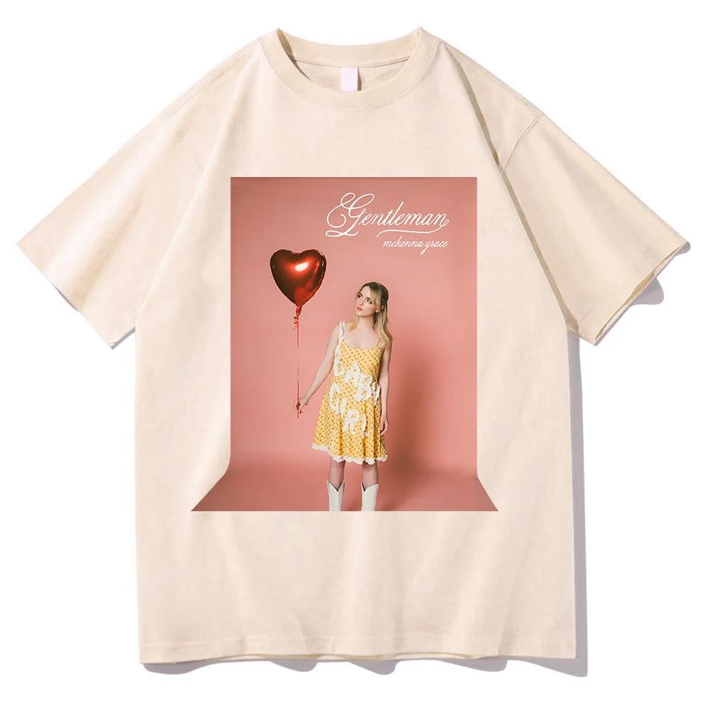 Mckenna Grace Gentemen Song Cotton T-Shirts Crewneck Short Sleeve Men/Women Casual Tees Love Heart Balloon Print Cute Tshirts