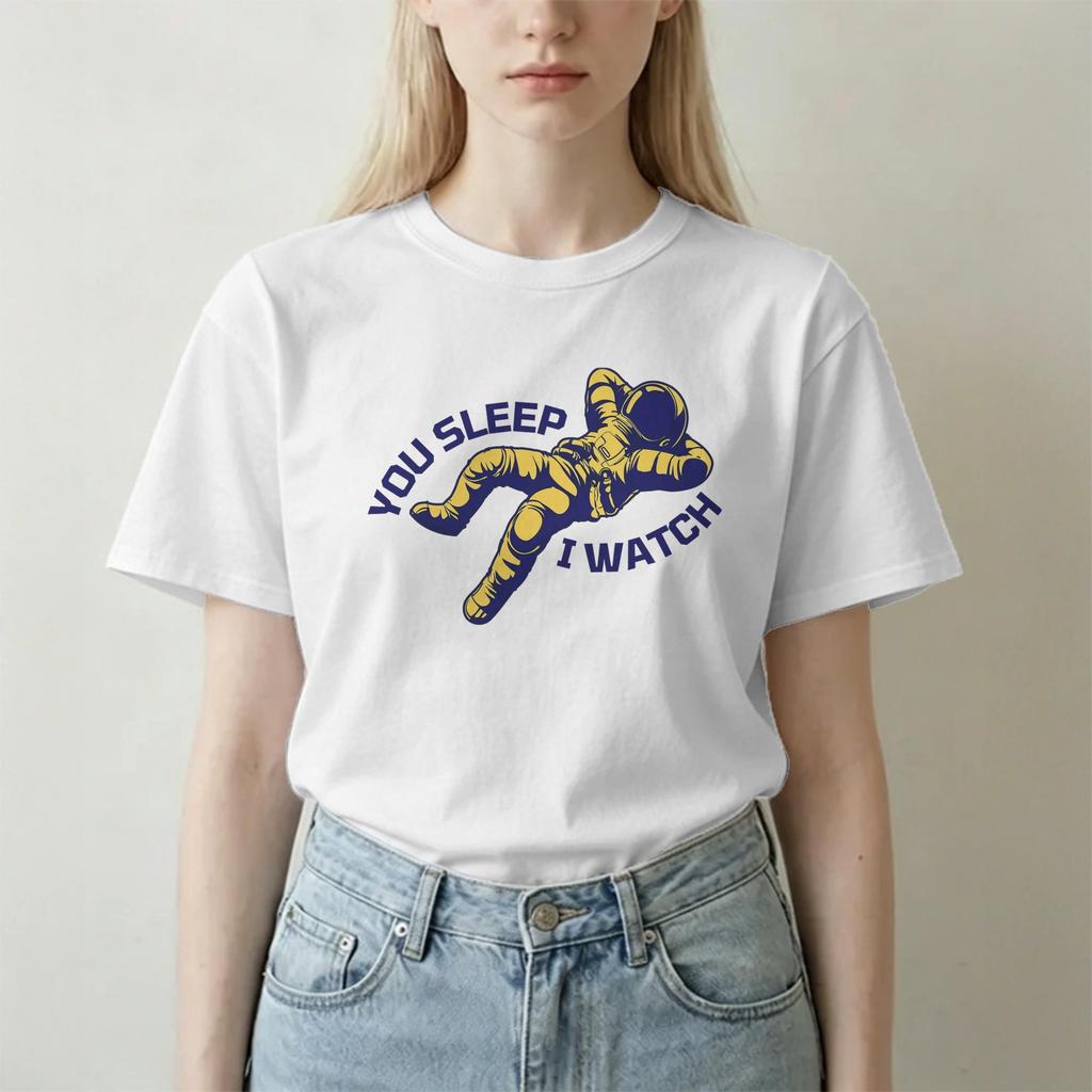 You Sleep I Watch Project Hail Mary Unisex Unisex T Shirts Tee Shirt Short Sleeve Round Neck Tshirt Pure Cotton Plus Size Clothing