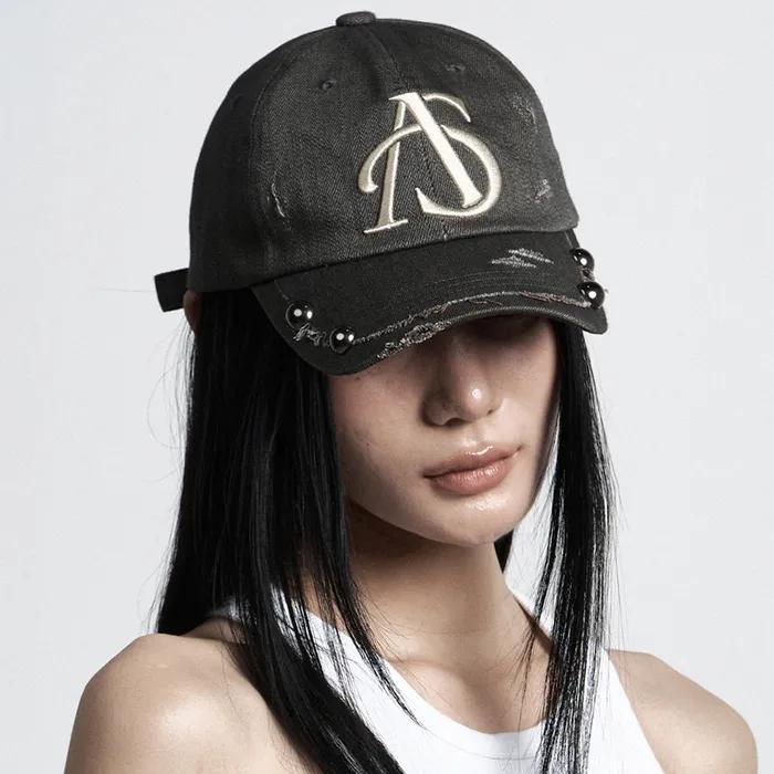 Damaged Studded Ball Cap Khaki