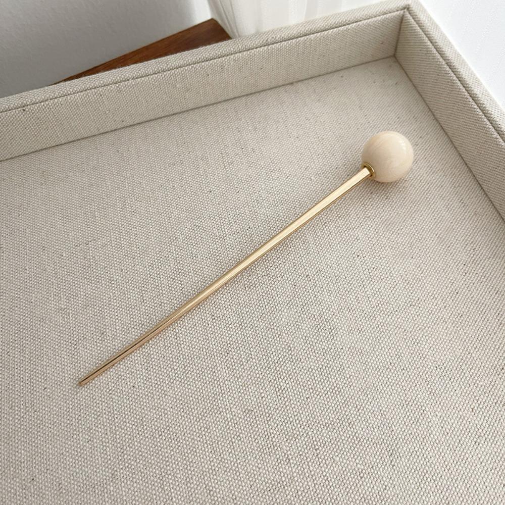 

Fashion Retro Metal Hair Sticks Glass Beads Pendant Hairpin for Women Elegant Chinese Style Ancient Style Jewelry Accessories бежевый