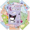 8 Sheets/Pack Sanrio Face Changing Stickers Cute Cartoon Make A Face Diy Puzzle Sticker  Toy