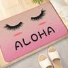 Welcome Eyelash Doormat Pink Glitter Eye Print Non Slip Washable Floor Mat for Home Entrance Hallway Decor