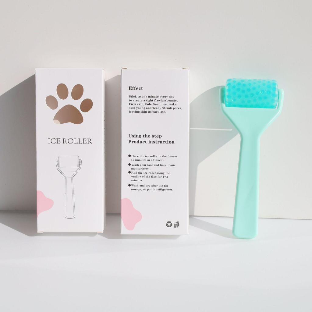 Maseur cu role de gheață translucid pentru față și piele