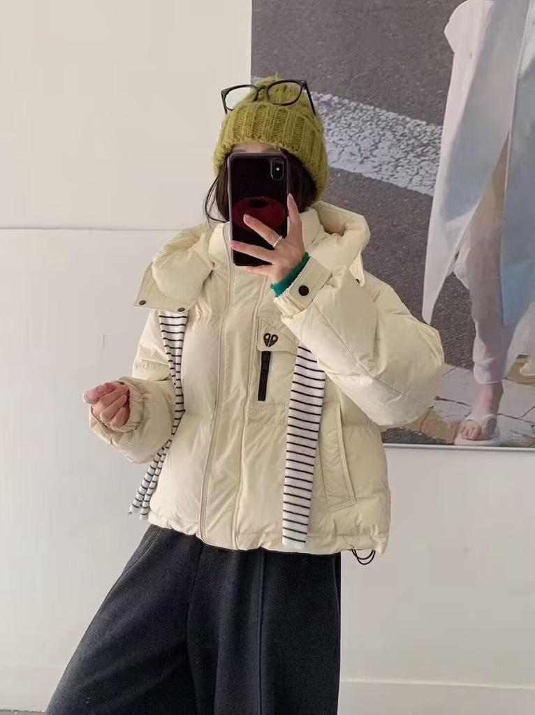 Dopamine small scissors small man hooded down jacket women's winter new loose age-reducing bread jacket