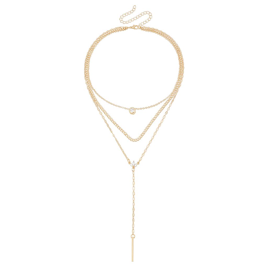 Ins Vintage Clover Gem Pendant Clavicle Chain Sexy Trend Necklace