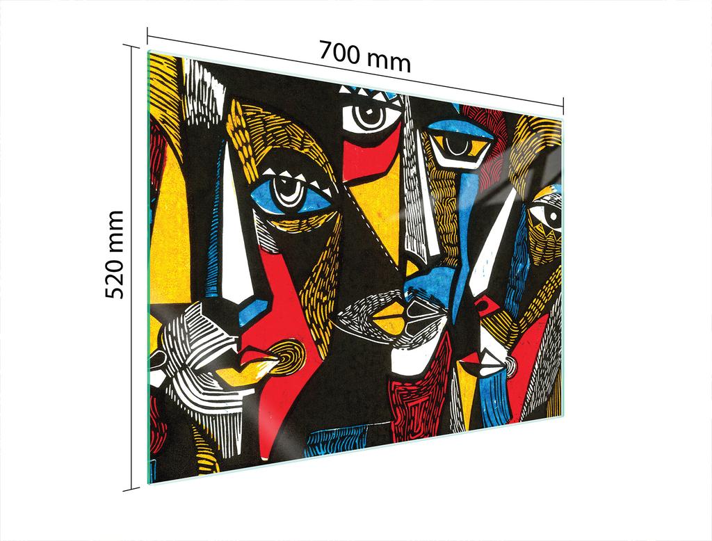 SZKLANA PŁYTA OCHRONNA NA KUCHENKĘ 70x52 POP ART.