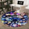 1pc Anime Design Round Carpet - Soccer Players Theme, Suitable for Office Chair Mat, Home Decor, Living Room, Bedroom, Game Room