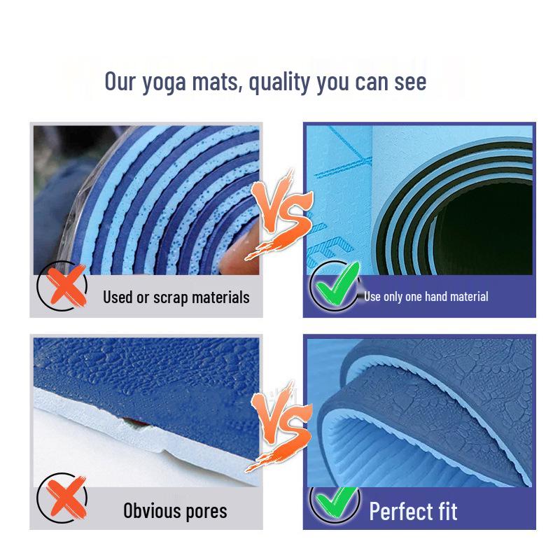 TPE Non-slip Yoga & Dance Mat - Wide, Shock Absorbing, Portable Mat for Home Fitness Beginners