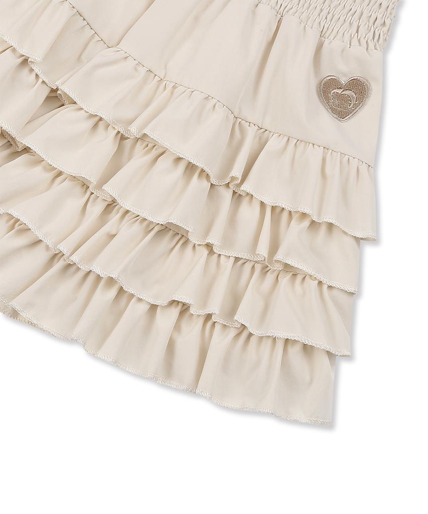 Canvas Betty Boop Frill Mini Tutu Skirt_Beige